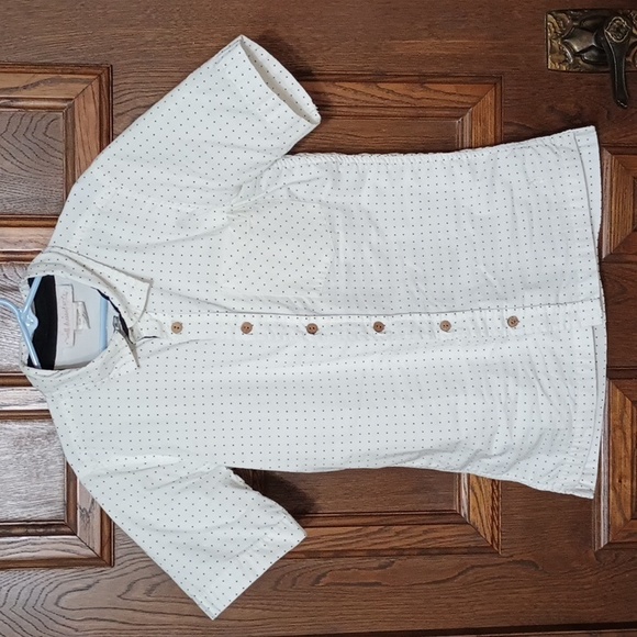 Well Dressed Wolf Mini Dots Collection Button Up Off White Dots Size 12Y - Picture 1 of 8